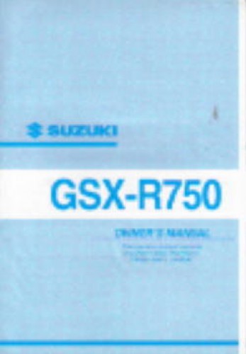 Official 2002 Suzuki GSX-R750K2 Owners Manual