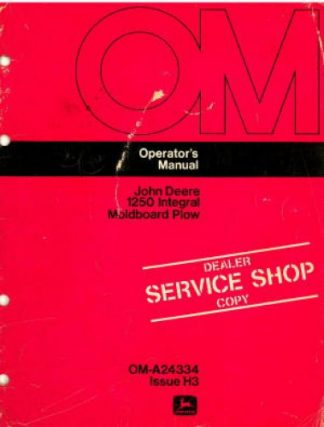 John Deere 1250 Integral Moldboard Plow Operators Manual
