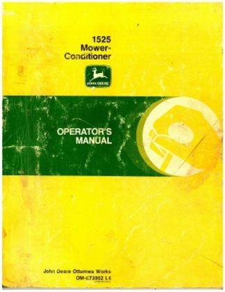 Used Official John Deere 1525 Mower Conditioner Factory Operators Manual