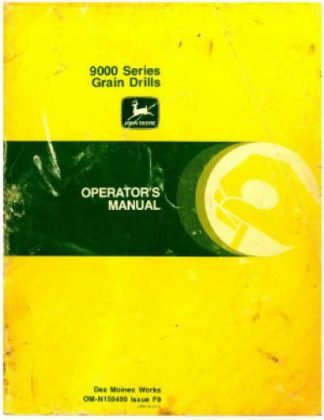 Used John Deere 9000 Series Grain Drills Operators Manual