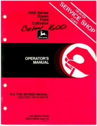 Used John Deere 1050 Series Drawn Field Cultivator Operators Manual