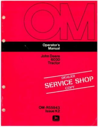 Used John Deere 6030 Tractor Operators Manual