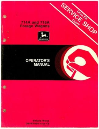 Used Official John Deere 714A And 716A Forage Wagon Factory Operators Manual