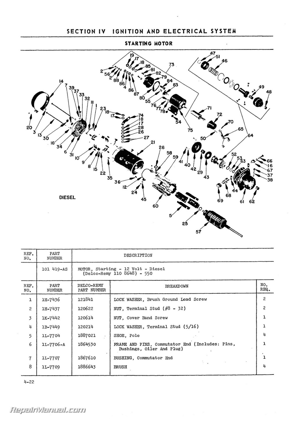 Oliver 550 Agricultural And Industrial Tractor Parts Manual