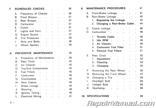 OSSA Workshop Manual MAR Pioneer Stiletto MX TT 250 & 175 1971 and 1972 FACTORY 