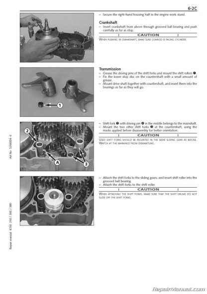 1999 - 2003 KTM 250-380 SX MXC EXC Engine Manual