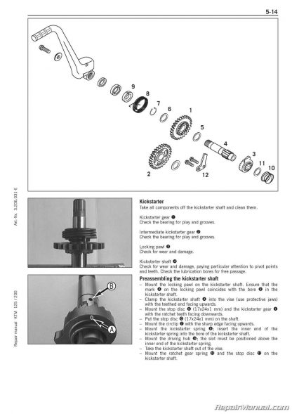1999 - 2006 KTM 125 200 Two Stroke Engine Service Manual