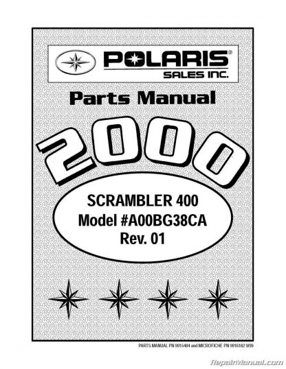 2000 Polaris Scrambler 400 4×4 ATV Parts Manual
