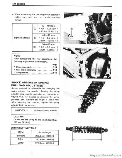 1986-1988 Suzuki DR125 SP125 Service Manual