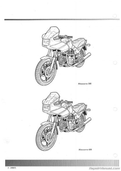 1985 - 1987 Cagiva Alazzurra 350 650 Motorcycle Service Manual