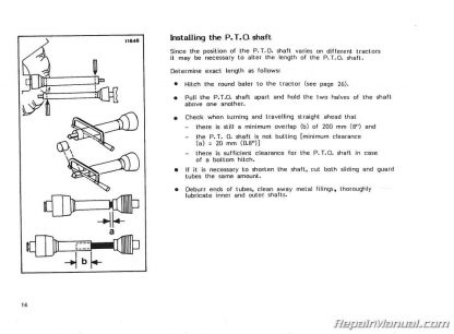Deutz Allis Round Baler Manual GP 2.3 2.5 Operation Manual
