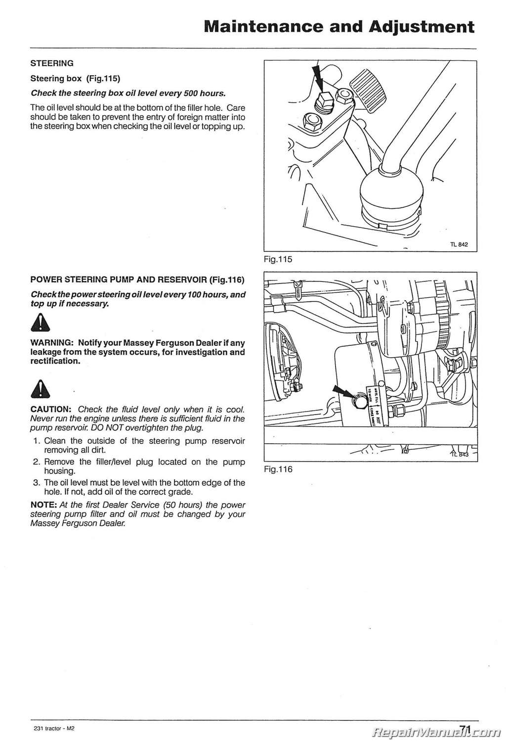 Massey Ferguson 231 Tractor Operator Instruction Book
