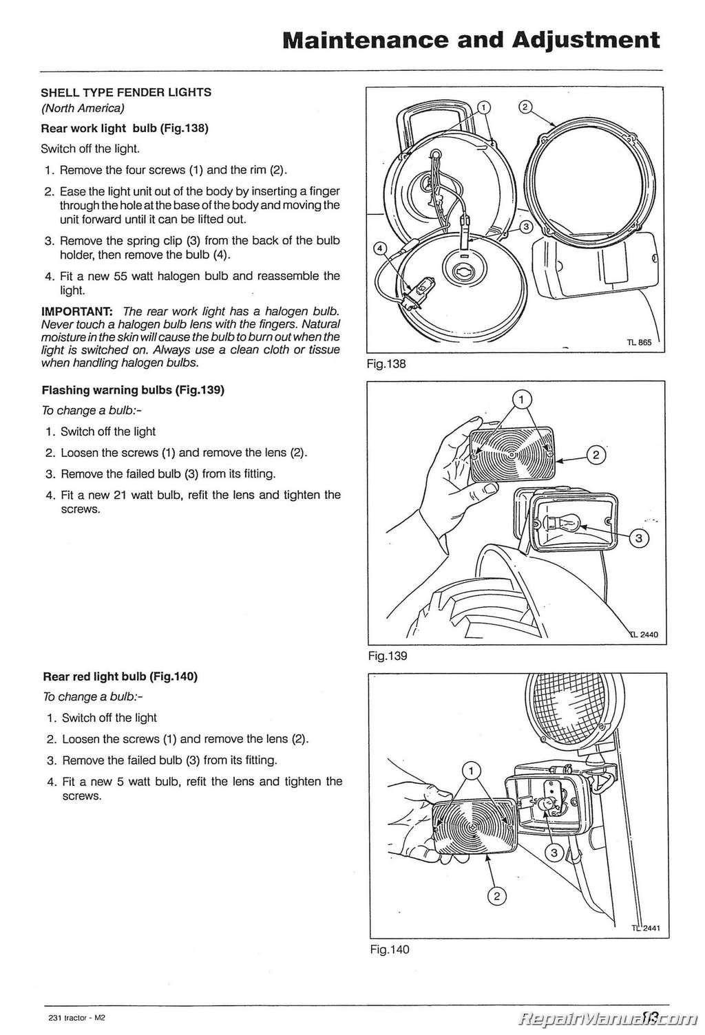 Massey Ferguson 231 Tractor Operator Instruction Book