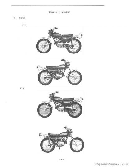 1972 Yamaha 125AT2 175CT2 Motorcycle Service Manual