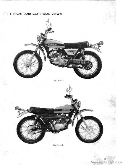1971 – 1976 Suzuki TS185 Sierra Motorcycle Repair and Service Manual