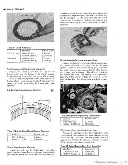 Kawasaki KS125 KE125 1974 - 1985 Motorcycle Service Repair Manual