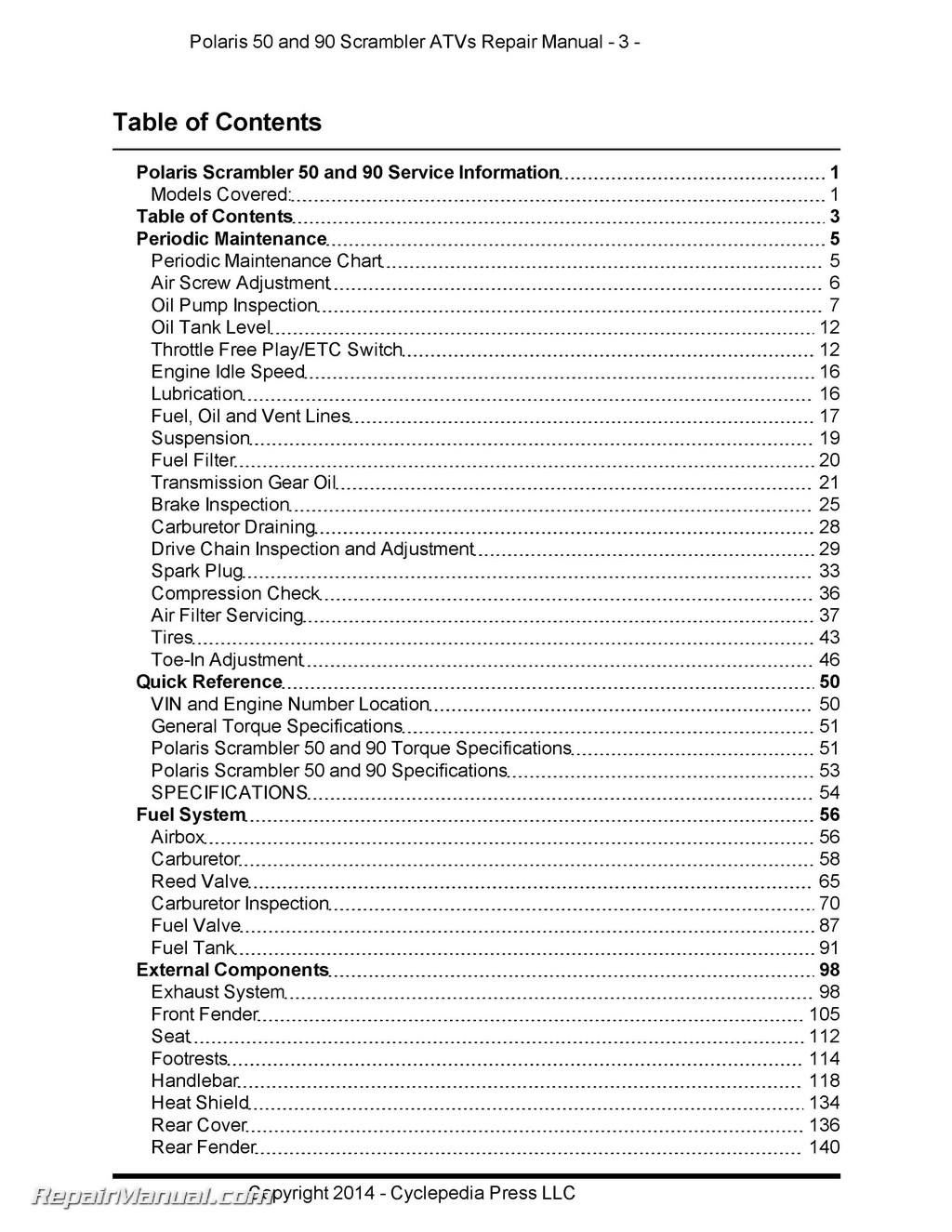 Polaris 90 Wiring Diagram from www.repairmanual.com