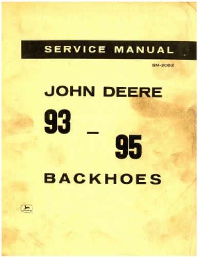 1965 John Deere 93-95 Backhoes Service Manual