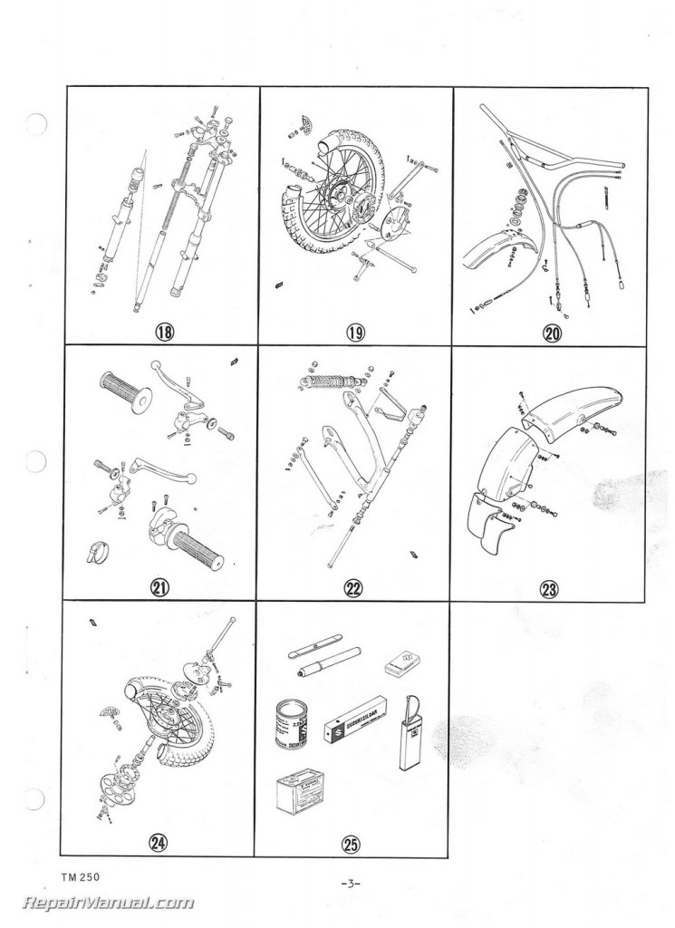 1973 Suzuki TM250 Motorcycle Parts Manual