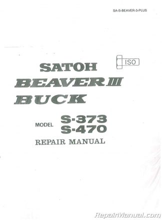 Satoh S370 Diesel Tractor Owners Operators Manual