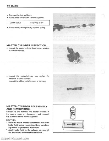 1987-1992 Suzuki LT250R Quad Racer ATV Service Manual