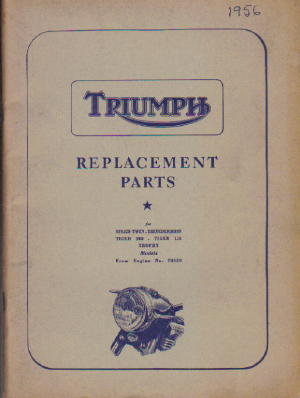 1956 Triumph Replacement Parts Manual