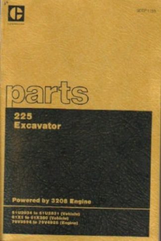 Used Caterpillar 225 Excavator Factory Parts Manual