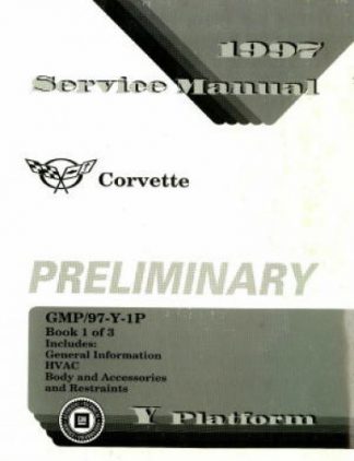 Used 1997 Chevrolet Corvette Preliminary Service Manual Book 1