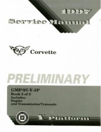 Used 1997 Chevrolet Corvette Preliminary Service Manual Book 3