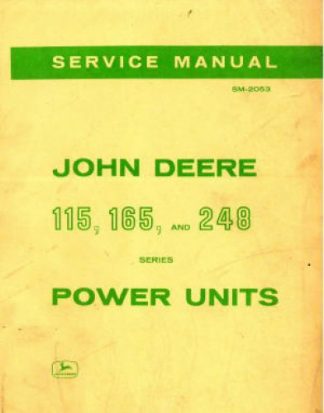 John Deere 115 165 248 Series Power Unit Service Manual