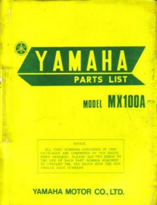 Used Official 1974 Yamaha MX100B Factory Parts Manual