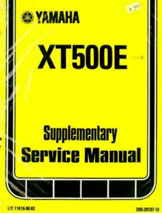 Used Official 1978 Yamaha XT500E Factory Service Manual Supplement