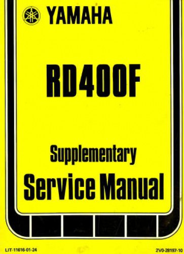 Official 1979 Yamaha RD400F Factory Service Manual Supplement