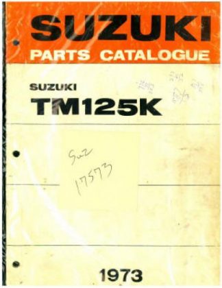 Used Official 1973 Suzuki TM125K Challenger Factory Parts Manual