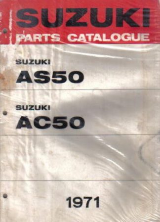 Used Official 1971 Suzuki AS50 AC50 Motorcycle Factory Parts Manual