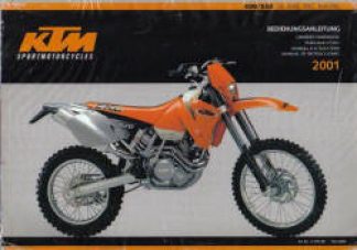 Official 2001 KTM 400 520 SX MXC EXC Owners Handbook