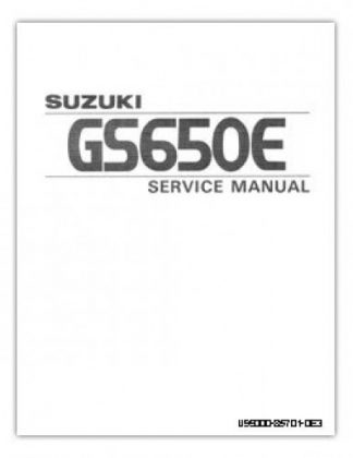1981-1982 Suzuki GS650E Factory Service Manual