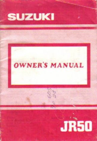 Official 1992 Suzuki JR50N Owners Manual