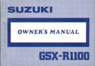 Used Suzuki 1989 GSX-R1100 Owners Manual