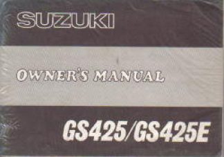 Suzuki GS425 GS425E Factory Owners Manual