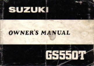 1981 Suzuki GS550T Owners Manual