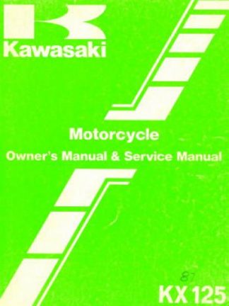 Used Official 1987 Kawasaki KX125 Owners Sevice Manual