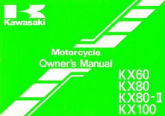Kawasaki 1993 KX60B9 KX80 and KX100 Motorcycle Owners Manual Used