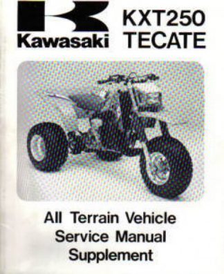Used 1986 Kawasaki KXT250B Service Manual Supplement