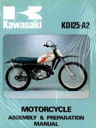 Used Official 1976 Kawasaki KD125-A2 Motorcycle Assembly Preparation Manual