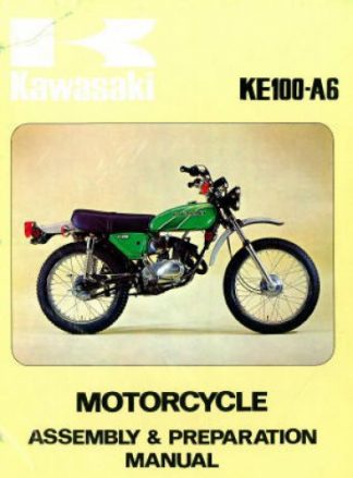 Used Official 1977 Kawasaki KE100A6 Motorcycle Assembly Preparation Manual