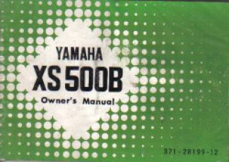 1975 Yamaha XS500B Owners Service Manual