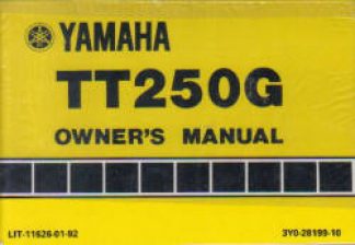 Official 1980 Yamaha TT250G Factory Owners Manual