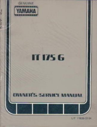 Official 1980 Yamaha IT175G Factory Owners Service Manual