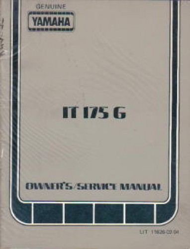 Official 1980 Yamaha IT175G Factory Owners Service Manual